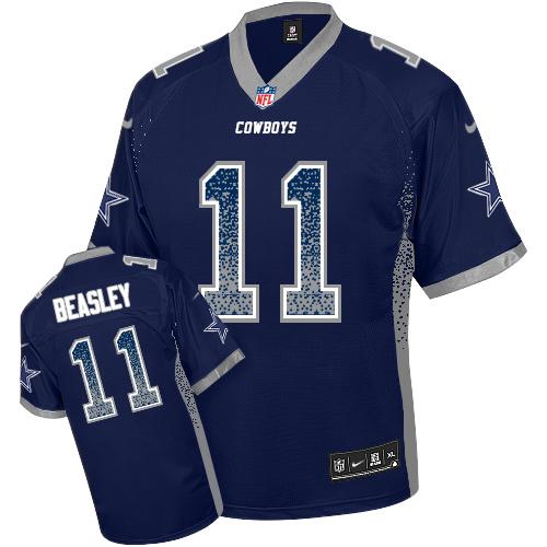 Nike Cowboys #11 Cole Beasley Navy Blue Team Color Men's Stitched NFL Elite Drift Fashion Jersey